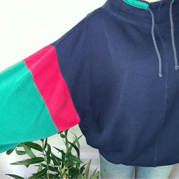 v i n t a g e :: Vibrant Slouchy Funnel Neck Sweatshirt